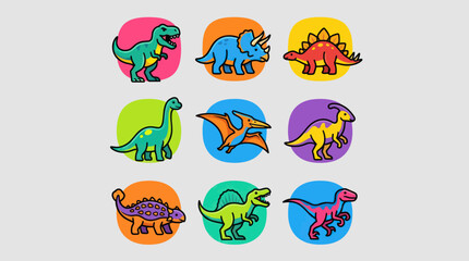 Cute cartoon dinosaur collection © Leomord