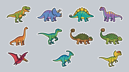 Cute cartoon dinosaur collection © Leomord