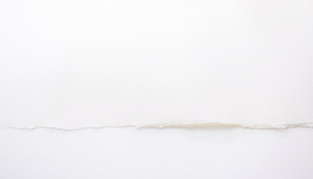 White torn paper edge with deckle texture ちぎった白い紙の端の背景素材コピースペース