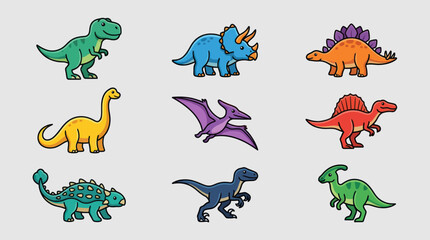Cute dinosaur collection © Leomord