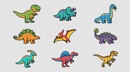 Cute dinosaur collection © Leomord