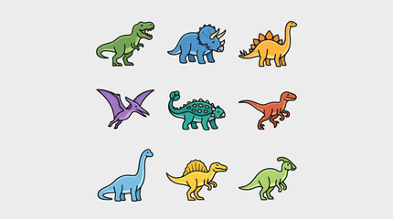 Cute dinosaur collection © Leomord