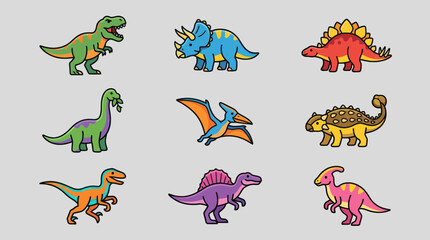 Cute dinosaur collection © Leomord