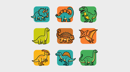 Cute dinosaur collection © Leomord