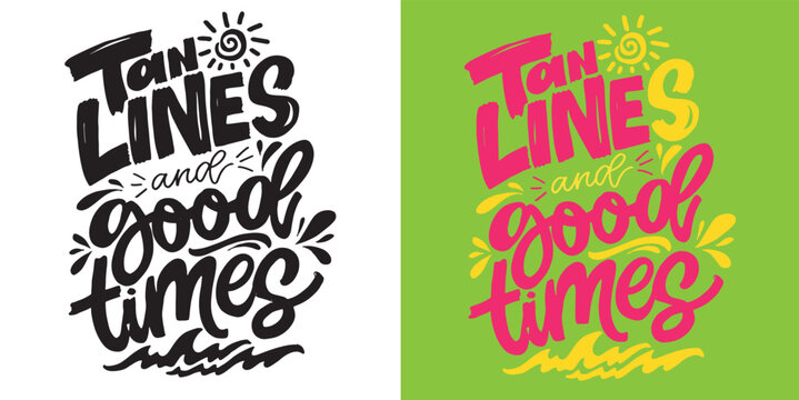 Summer vibes. Lettering print t-shirt design, mug print about summer. 