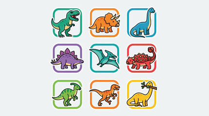 Cute dinosaur icons collection © Leomord