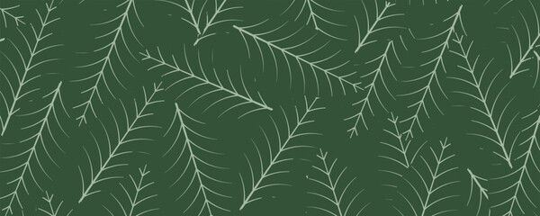 Luxury Nature green background vector. Floral pattern, Golden split-leaf Philodendron plant with monstera plant line arts, Vector illustration. © ALEGESS