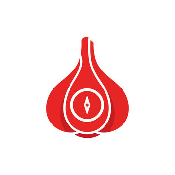 Red Blood Drop Icon with Inner Circle Design.