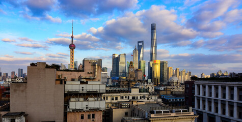 Shanghai Skyline with Oriental Pearl Tower and Modern Skyscrapers © CaoVan