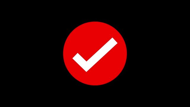 Animated green check mark icon in circle icon. Isolated on a white background. check animated icon.