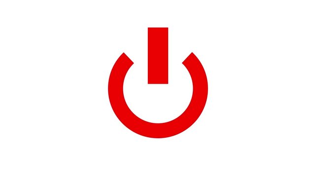 Abstract circle power button icon animated on black background, turn On and Off switch animation. Power button turning on and off 4k video. Switch power reset button symbol