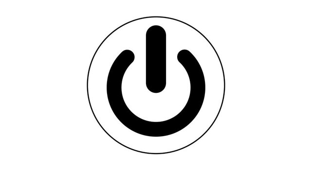 Power button turning on and off animation. Power Switch symbol video animation. power button icon illustration. Motion graphics of power icon concept