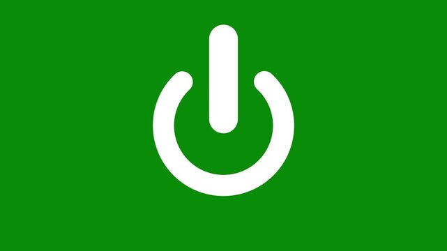 Power button on white background, Neon light power button turning on and off animation. Power Switch symbol video animation