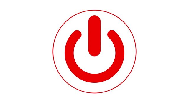 Power button turning on and off animation. Power Switch symbol video animation. power button icon illustration. Motion graphics of power icon concept