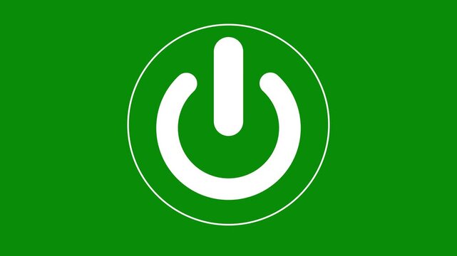 Power button turning on and off animation. Power Switch symbol video animation. power button icon illustration. Motion graphics of power icon concept