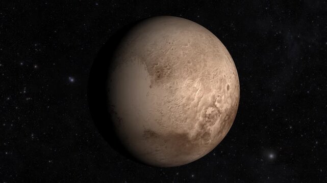 Pluto Planet Rotating Loop 3D