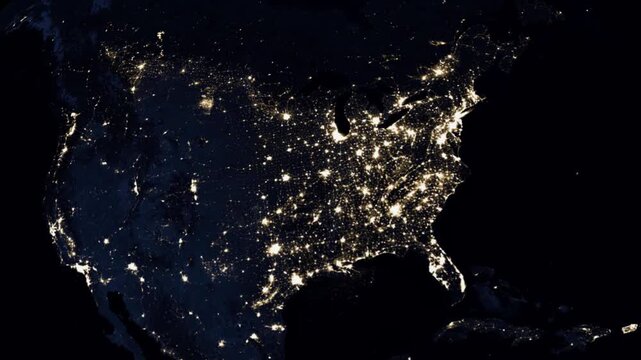 United States of America From Space at Night