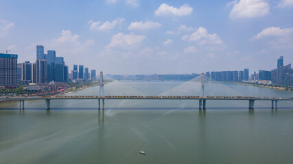 Yinbengling Bridge Changsha Yangtze River Modern Skyline China © LyVan