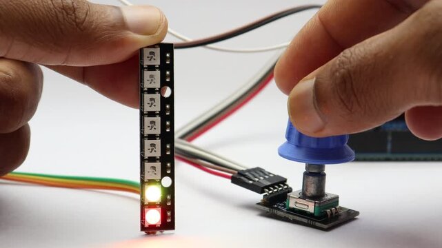 LED strip glowing when rotary encoder knob is rotated