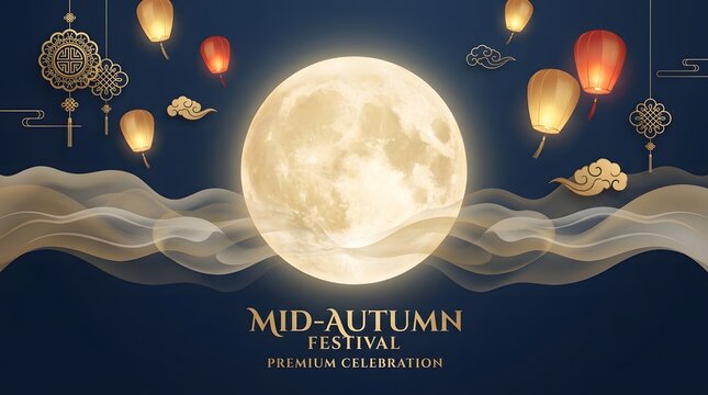 Mid autumn festival premium celebration background