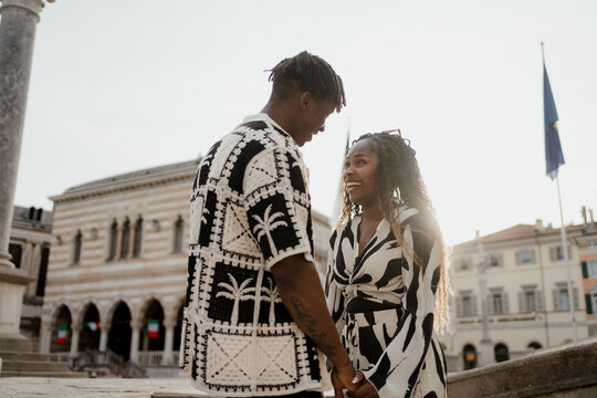 African couple in the city