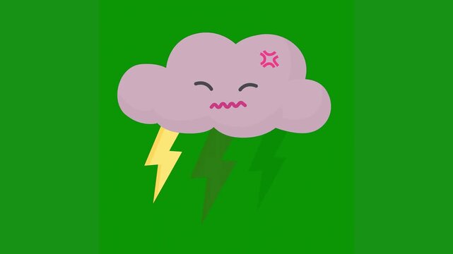 Professional Cloud Looping With Sad Green Screen Element