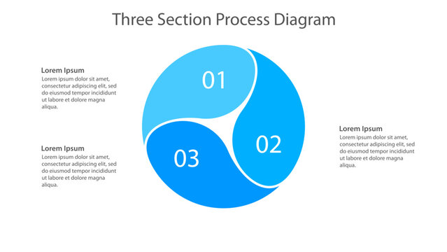 Three section circular cycle business infographic template