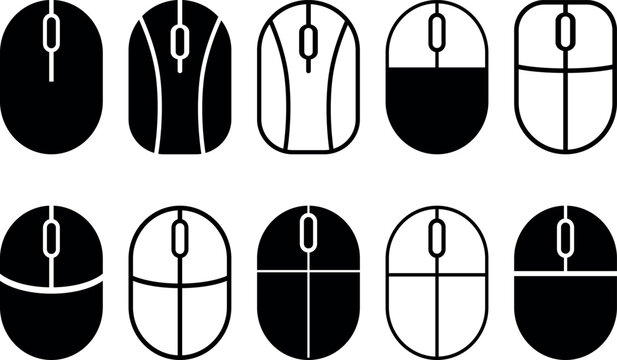 mouse icon set vector art