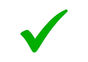 Bright green checkmark symbol indicating approval or confirmation isolated on transparent background © Studio AlphaPNG