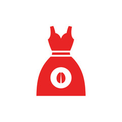 Obraz premium Red dress icon with circular emblem design.
