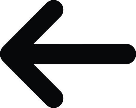 Modern left arrow icon with rounded ends