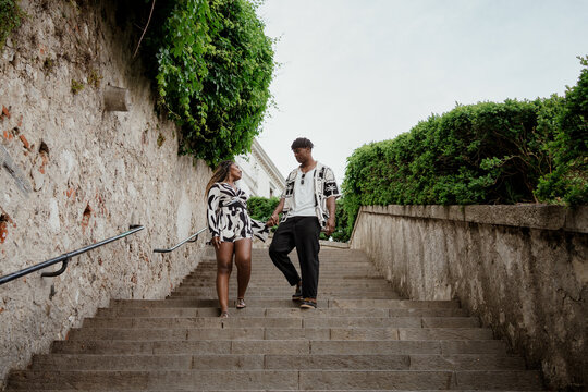 African couple in the city
