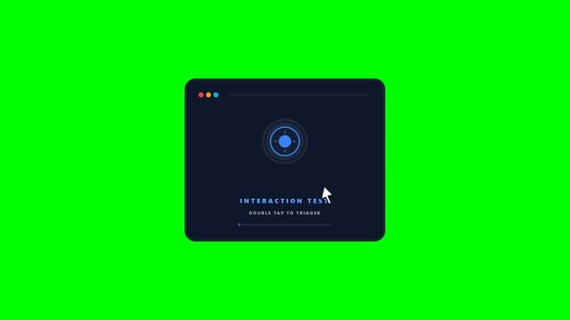 Interaction Test Interface Featuring Cursor and Clickable Screen Element