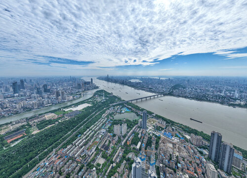 Wuhan Aerial Panoramic View - Modern Metropolis and Yangtze River