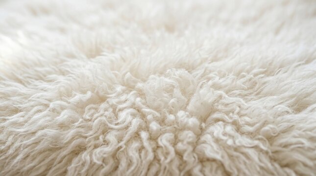 Close up of soft fluffy white sheep wool texture