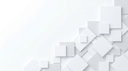 Fototapeta premium Abstract background with overlapping white square shapes