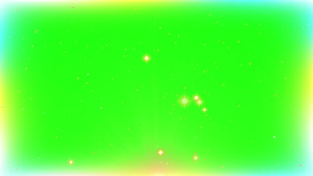 Magical green screen sparkles and glowing lens flares motion background video clip with flares moving across frame visual effects displays magical chroma key celebration