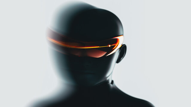 Human AI collaboration technology concept showcasing a robot face