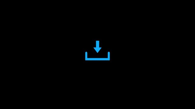 downloading digital data Line animation. Minimalist Save Data Symbol