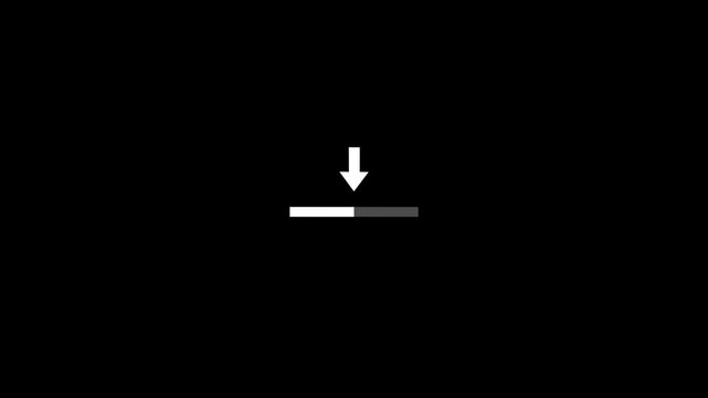 Downloading file icon loop animation. file sharing concept animation. lightning download icon on transparent background
