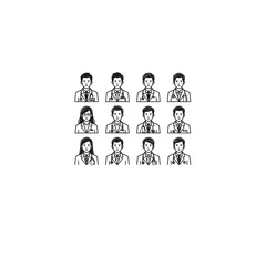 Fototapeta premium Set of doctor avatars medical team staff flat icons hospital employees professional health workers.
