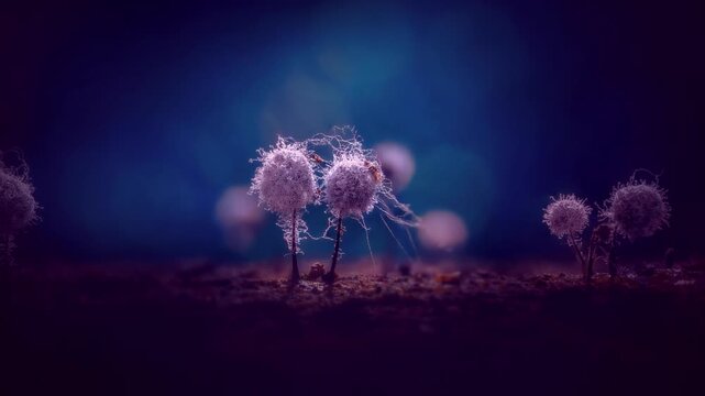 Slime Mold and Mold Growing in Extreme Macro, Microscopic Nature 4K Video