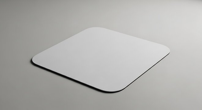 Blank square mouse pad mockup on a neutral gray background