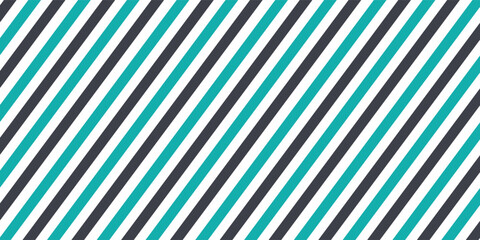 Fototapeta premium Bicolor Diagonal stripe pattern. Seamless tiffany blue and dark blue line background. Wrapping paper print with diagonal lines. Colorful package texture.