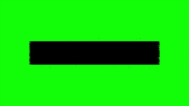 Black Grunge Brush Stroke Animation on Green Screen Chroma Key, Ink Paint Reveal Transition, Minimalist Artistic Texture for Lower Thirds and Creative Overlays 4k video