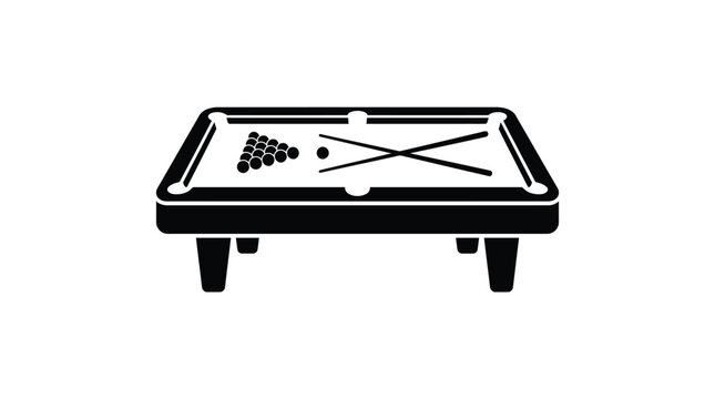 Billiard table silhouette on a white background simple vector graphic