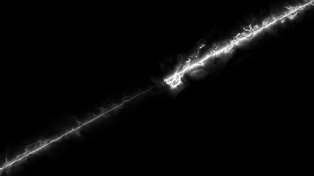 White lightning strike across a dark background, powerful electric energy flash. 4k motion videos 