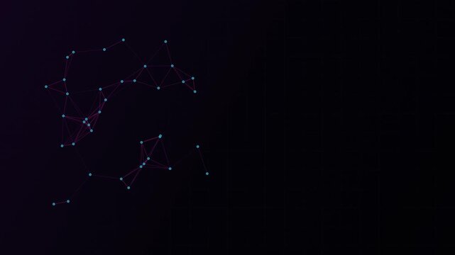 Neural Network Connections Synapses Graphic, AI Cyber Intelligence Deep Learning Nodes HUD Element, 4K