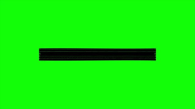 Black Paint Brush Stroke Horizontal Line Green Screen for Minimalist Lower Third Underline, Artistic Grunge Ink Overlay and Hand Drawn Chroma Key Design 4k video