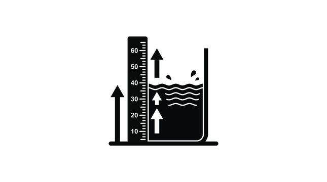 Water level indicator Icon Black Silhouette On White Background